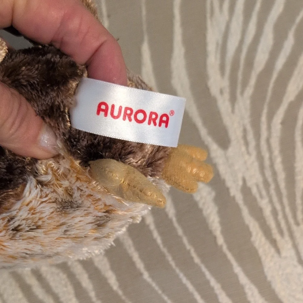 Plush Owl Home Accent in Brown and Cream